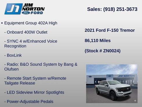 Used 2021 Ford F150 Tremor w/ Equipment Group 402A High AWD/4WD image 21