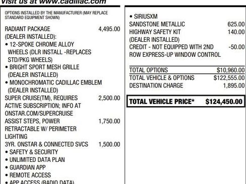 Certified 2023 Cadillac Escalade ESV Premium Luxury Platinum w/ LPO, Radiant Package AWD/4WD image 2
