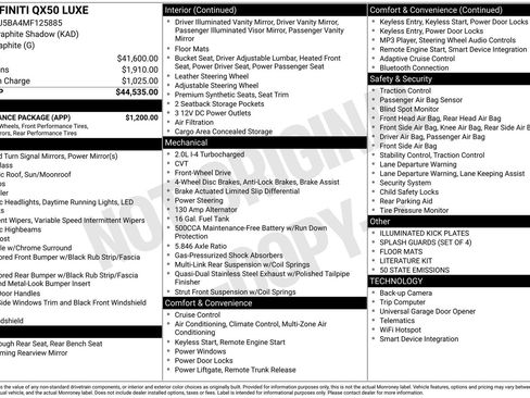 Used 2021 INFINITI QX50 Luxe w/ Appearance Package image 9