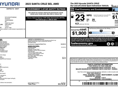 Used 2023 Hyundai Santa Cruz SEL w/ Activity Package AWD/4WD image 5