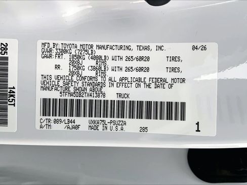 New 2026 Toyota Tundra 1794 Edition AWD/4WD image 16