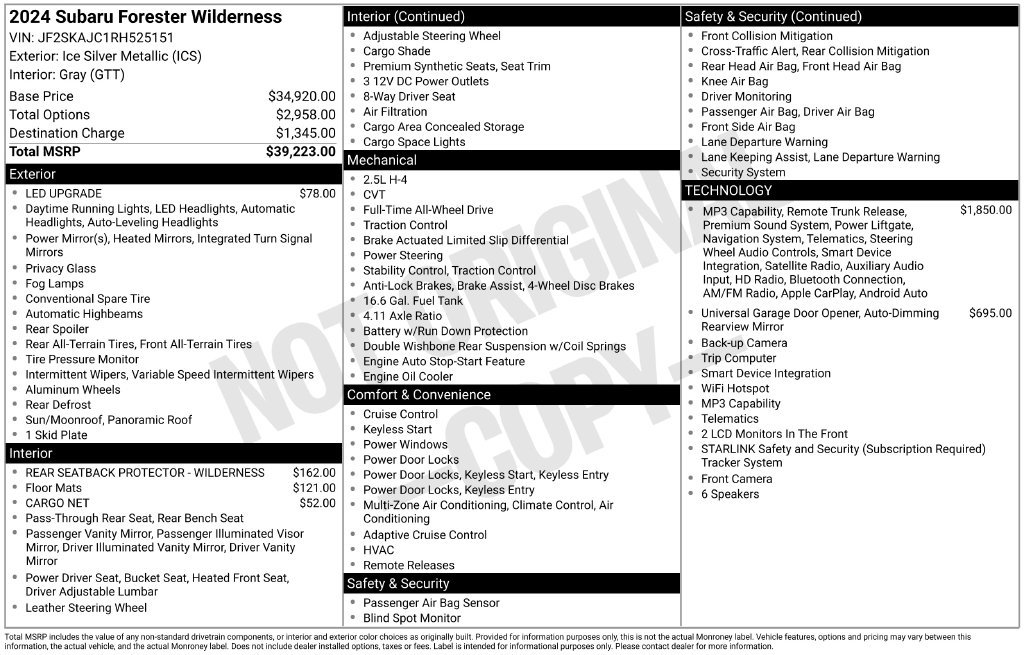 Used 2024 Subaru Forester Wilderness AWD/4WD image 10