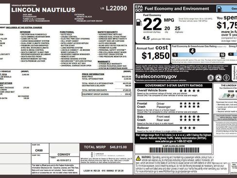 Used 2020 Lincoln Nautilus Premier w/ Equipment Group 101A image 5