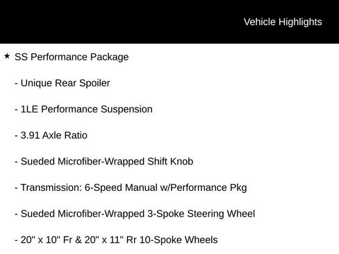 Used 2015 Chevrolet Camaro SS w/ SS Performance Package RWD image 6