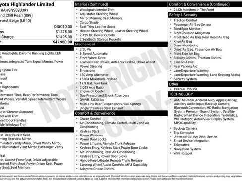 Used 2022 Toyota Highlander Limited FWD image 40