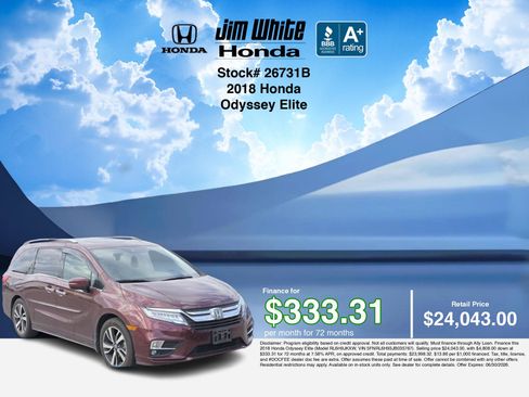 Used 2018 Honda Odyssey Elite image 3