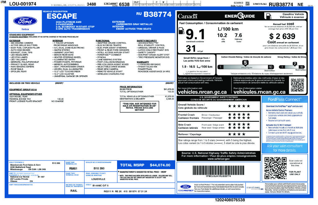 Used 2024 Ford Escape Platinum AWD/4WD image 6