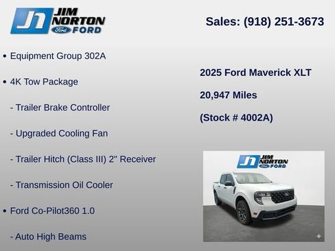 Used 2025 Ford Maverick XLT w/ 4K Tow Package AWD/4WD image 8