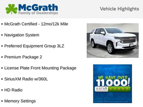 Used 2021 Chevrolet Tahoe High Country w/ Premium Package 2 AWD/4WD image 5