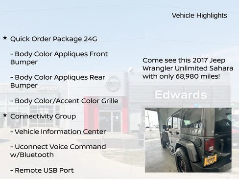 Used 2017 Jeep Wrangler Unlimited Sahara w/ Connectivity Group AWD/4WD image 11