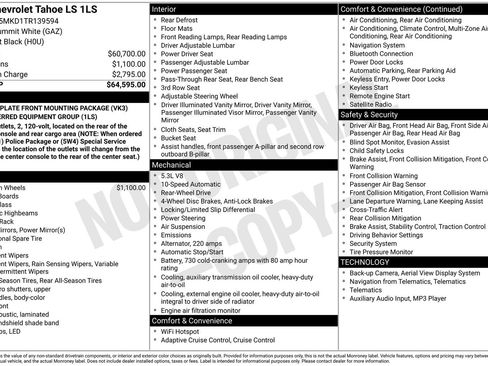 New 2026 Chevrolet Tahoe LS RWD image 24