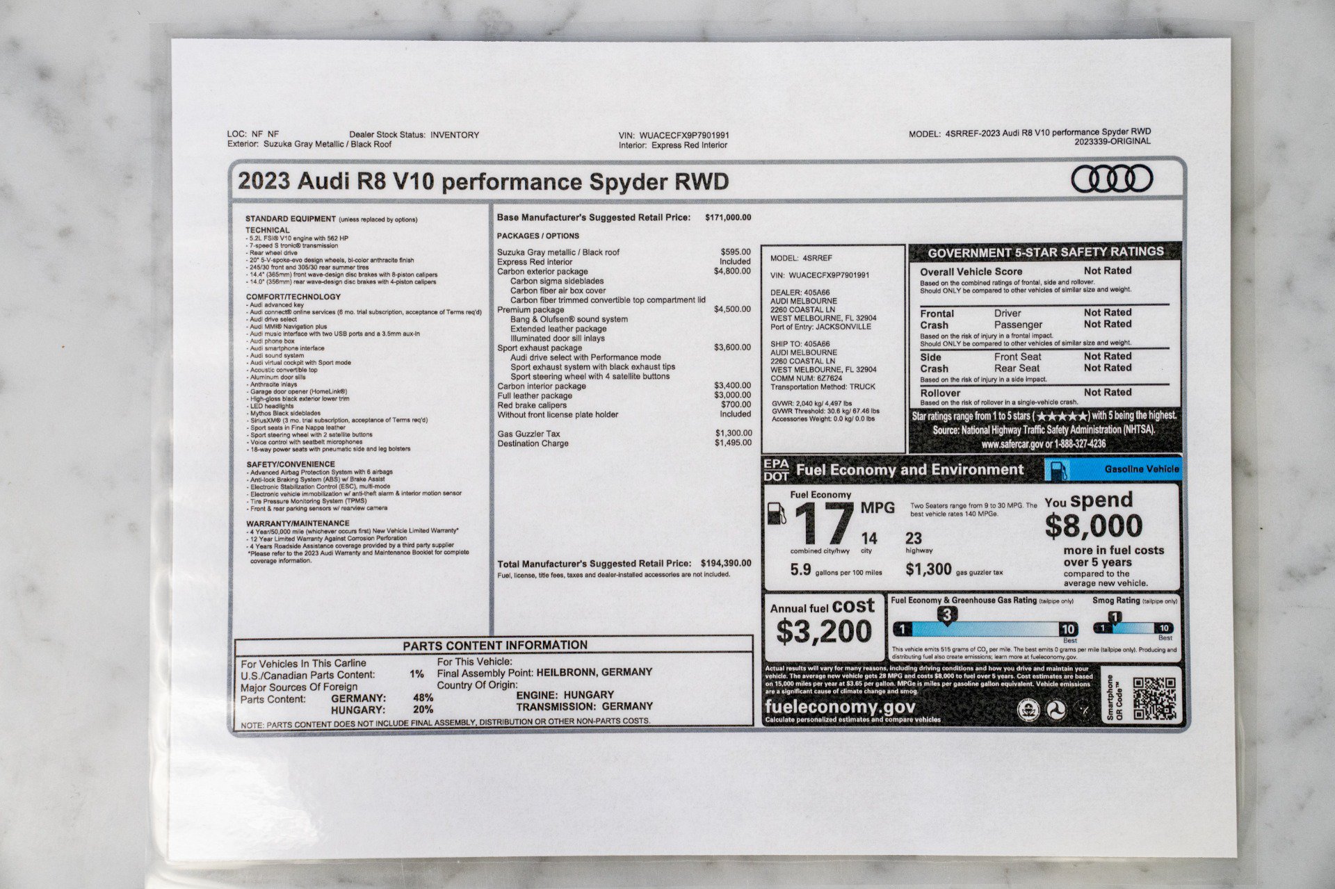 Used 2023 Audi R8 V10 performance RWD image 23