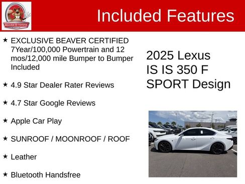 Used 2025 Lexus IS 350 F Sport w/ Accessory Package 2 RWD image 5