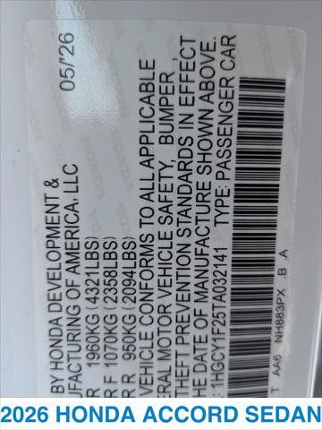 New 2026 Honda Accord LX image 28
