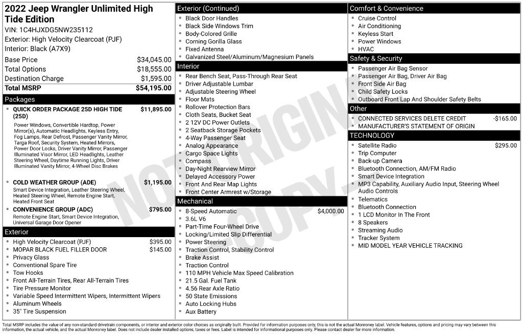 Used 2022 Jeep Wrangler Unlimited Sport AWD/4WD image 36