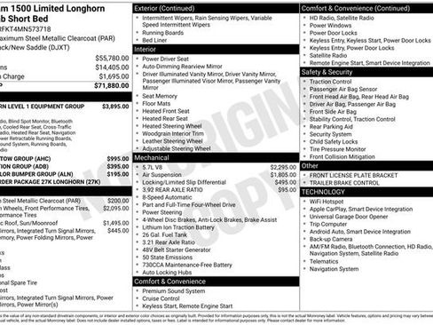 Used 2021 RAM 1500 Limited AWD/4WD image 14