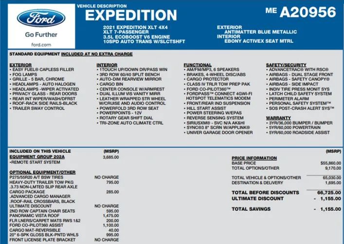 Used 2021 Ford Expedition XLT AWD/4WD image 2