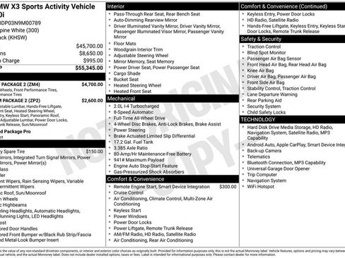 Used 2022 BMW X3 xDrive30i w/ M Sport Package 2 AWD/4WD image 11