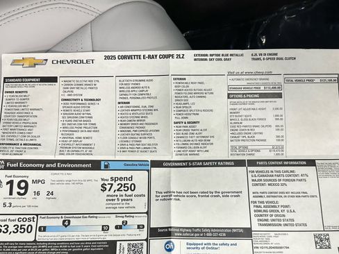 Used 2025 Chevrolet Corvette E-Ray w/ Battery Protection Package AWD/4WD image 34