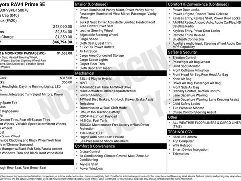Certified 2023 Toyota RAV4 SE w/ Weather & Moonroof Package AWD/4WD image 30