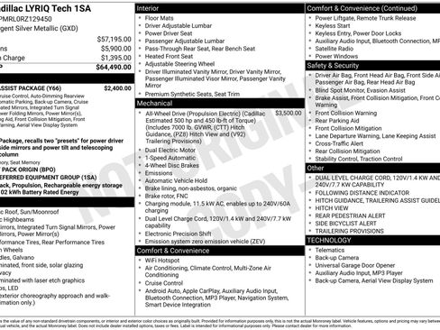 Certified 2024 Cadillac Lyriq Tech w/ Driver Assist Package image 44