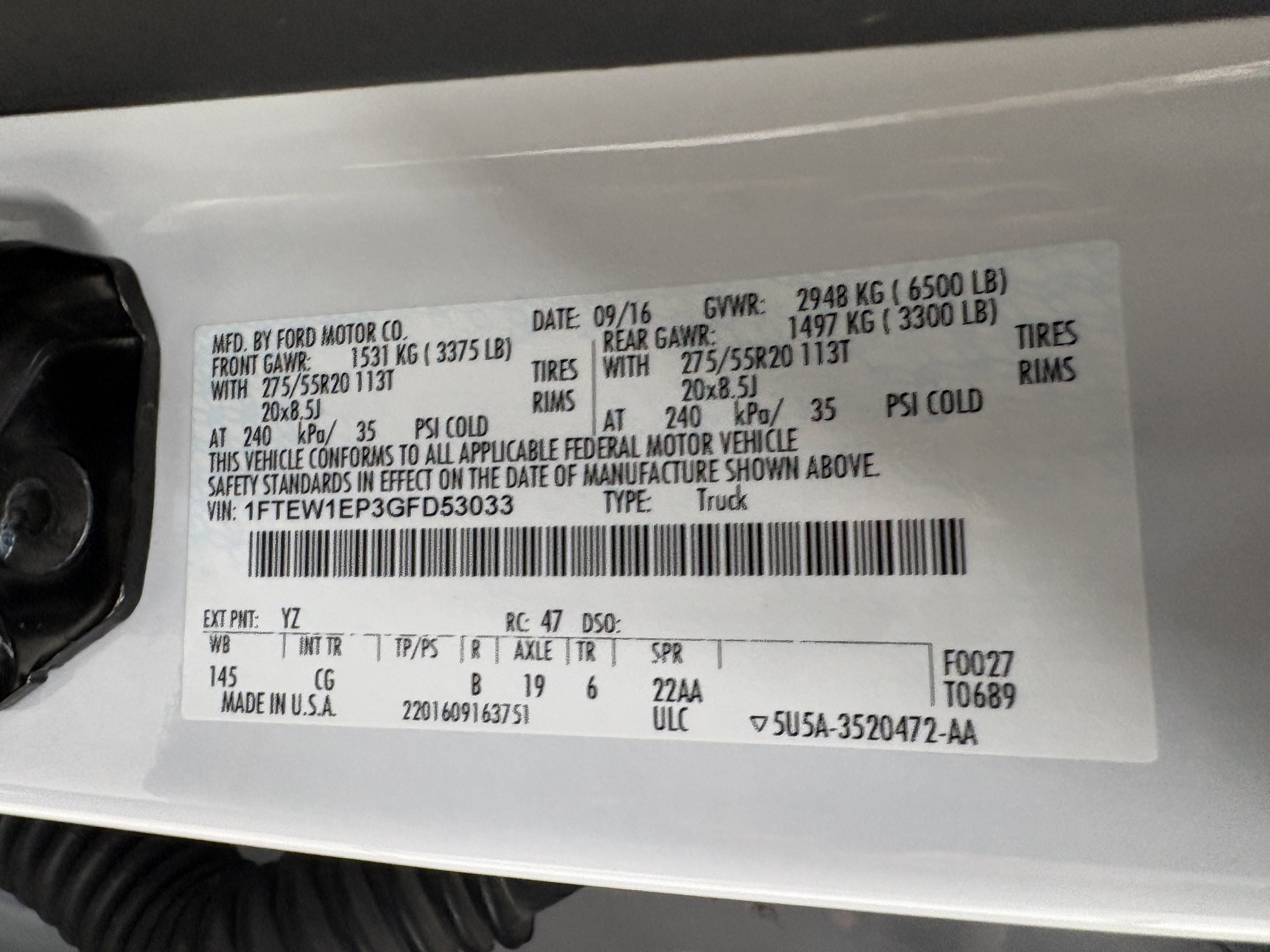 Used 2016 Ford F150 XL w/ Equipment Group 101A Mid AWD/4WD image 32