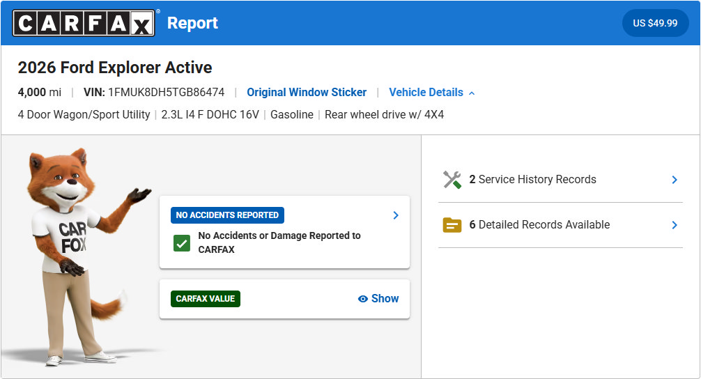 Used 2026 Ford Explorer Active w/ Active Comfort Package AWD/4WD image 4