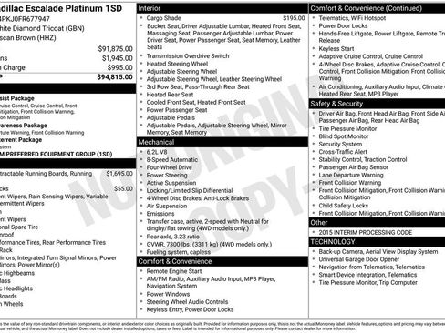 Used 2015 Cadillac Escalade Platinum image 7