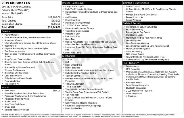 Used 2019 Kia Forte LXS FWD image 9