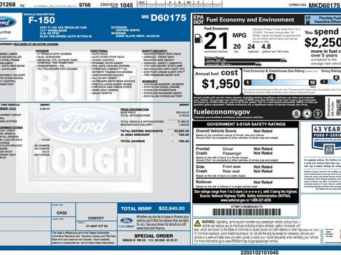 Used 2021 Ford F150 XL w/ Equipment Group 101A High RWD image 54