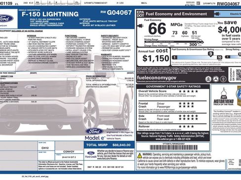 Certified 2024 Ford F150 Lightning Platinum AWD/4WD image 36