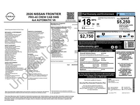 New 2026 Nissan Frontier PRO-4X w/ Pro Premium Package AWD/4WD image 2