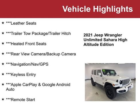 Used 2021 Jeep Wrangler Unlimited Sahara image 2