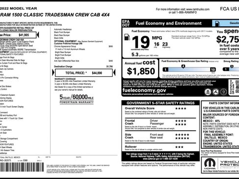 Used 2022 RAM 1500 Tradesman w/ Chrome Appearance Group AWD/4WD image 4