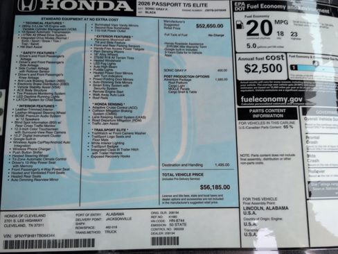 New 2026 Honda Passport TrailSport Elite image 16