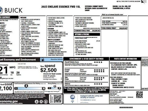 Used 2023 Buick Enclave Essence w/ LPO, Floor Liner Package FWD image 5