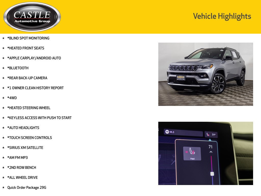 Used 2023 Jeep Compass Limited AWD/4WD image 3