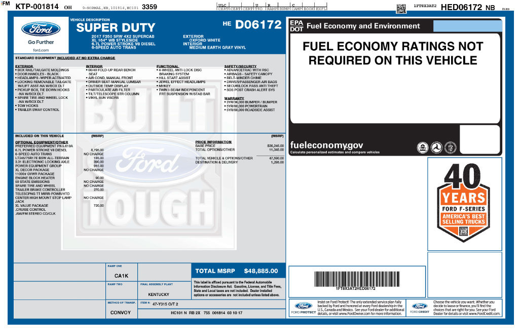 Certified 2017 Ford F350 XL w/ Power Equipment Group RWD image 8