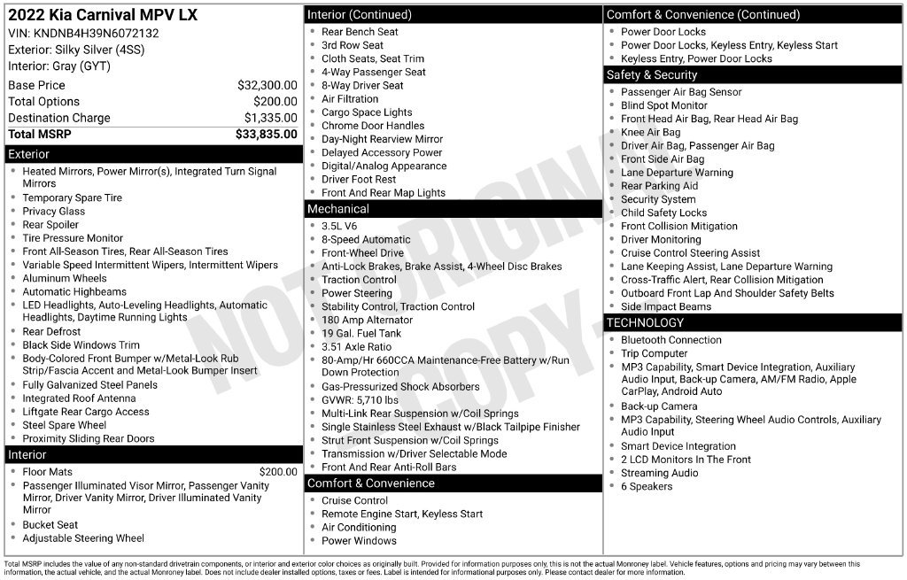 Used 2022 Kia Carnival LX FWD image 5