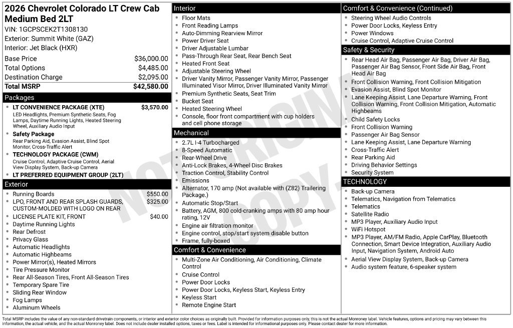 New 2026 Chevrolet Colorado LT w/ LT Convenience Package RWD image 27