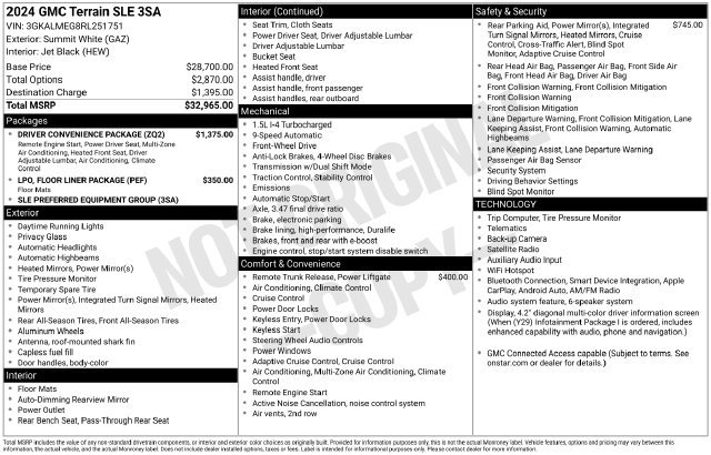 Certified 2024 GMC Terrain SLE w/ Driver Convenience Package FWD image 6