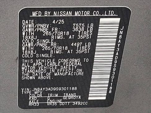 Used 2025 Nissan Armada SV RWD image 24