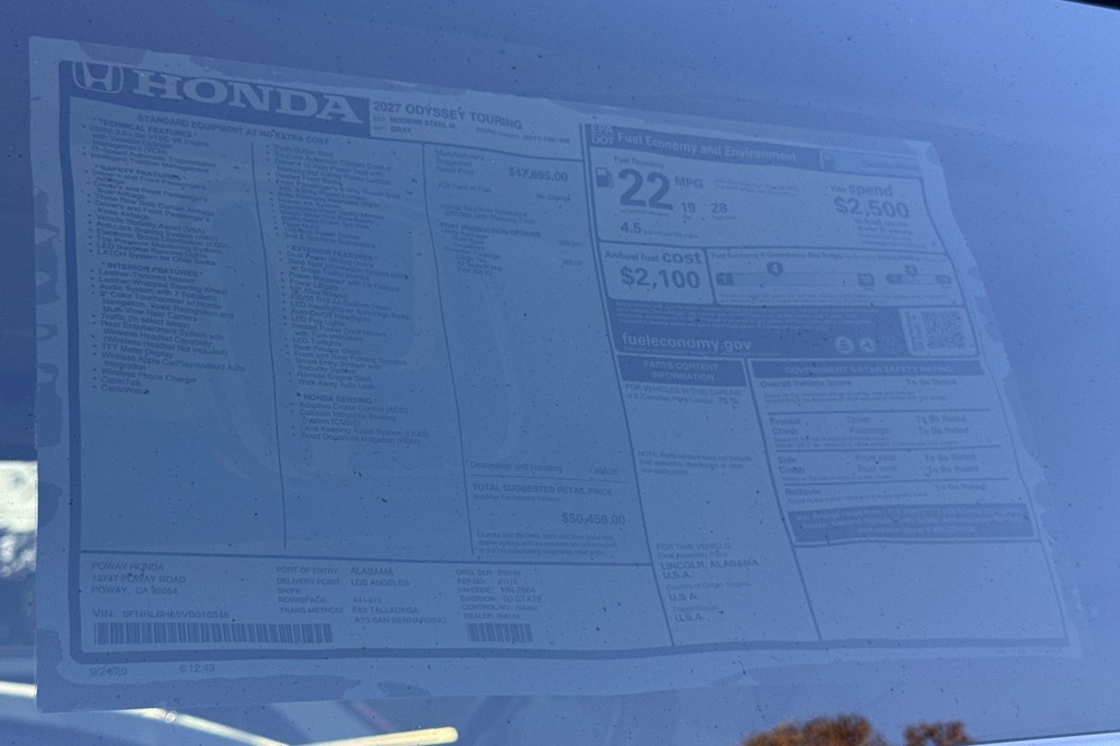 New 2027 Honda Odyssey Touring image 36