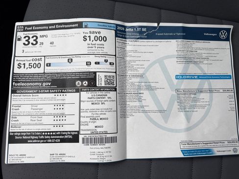 New 2026 Volkswagen Jetta SE image 33