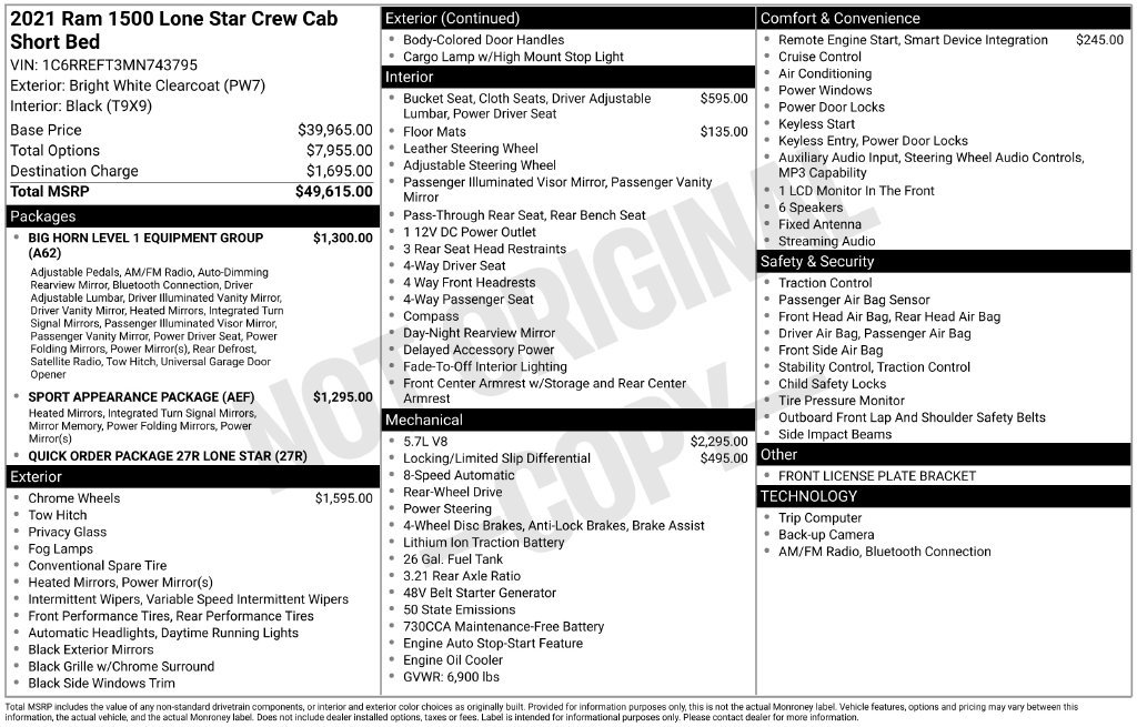 Used 2021 RAM 1500 Lone Star RWD image 41