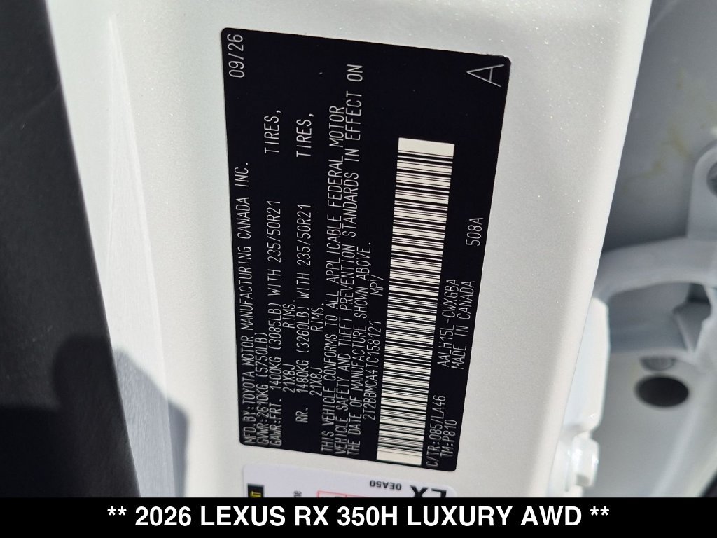 New 2026 Lexus RX 350 w/ Convenience Package AWD/4WD image 18