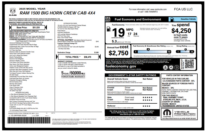 Used 2025 RAM 1500 Big Horn AWD/4WD image 3