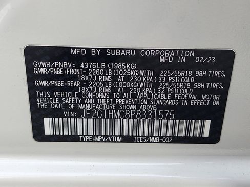 Certified 2023 Subaru Crosstrek 2.5i Limited w/ Moonroof Package image 37