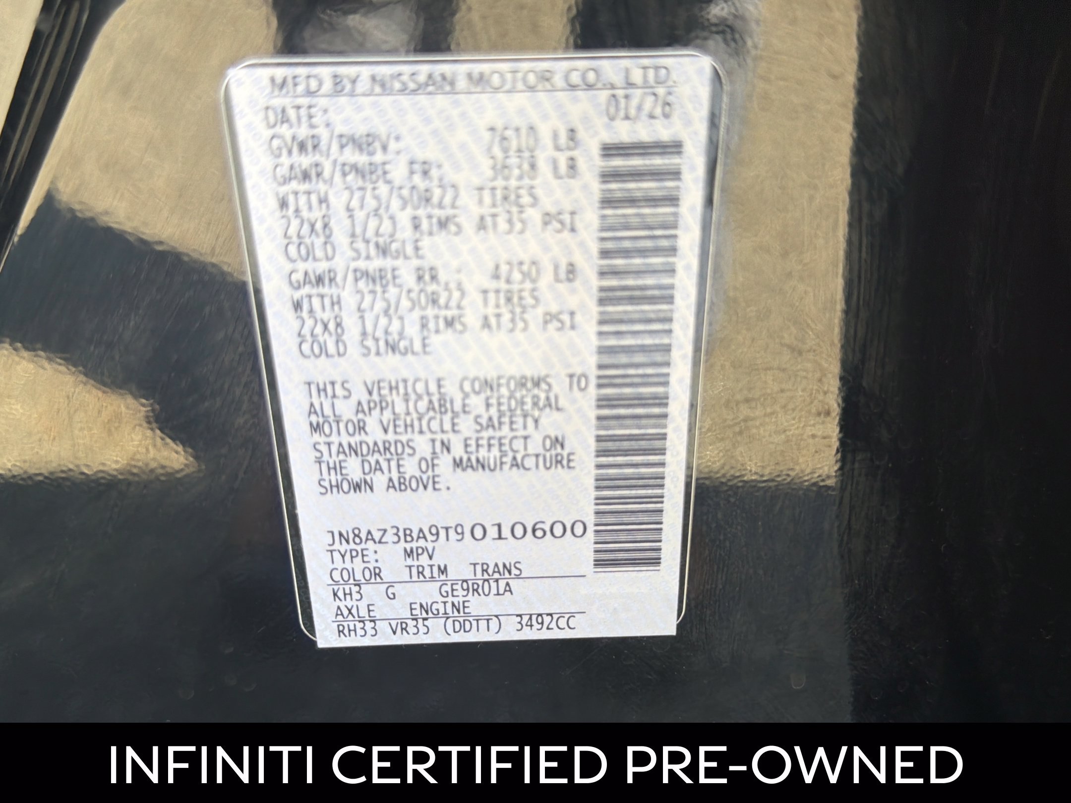 Certified 2026 INFINITI QX80 Luxe RWD image 28