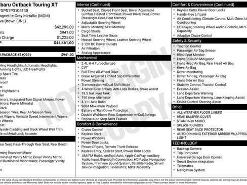 Used 2023 Subaru Outback Touring XT w/ Popular Package #2 AWD/4WD image 41